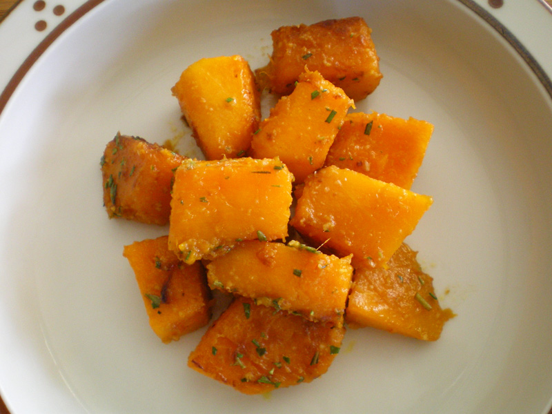 cooked squash with garlic