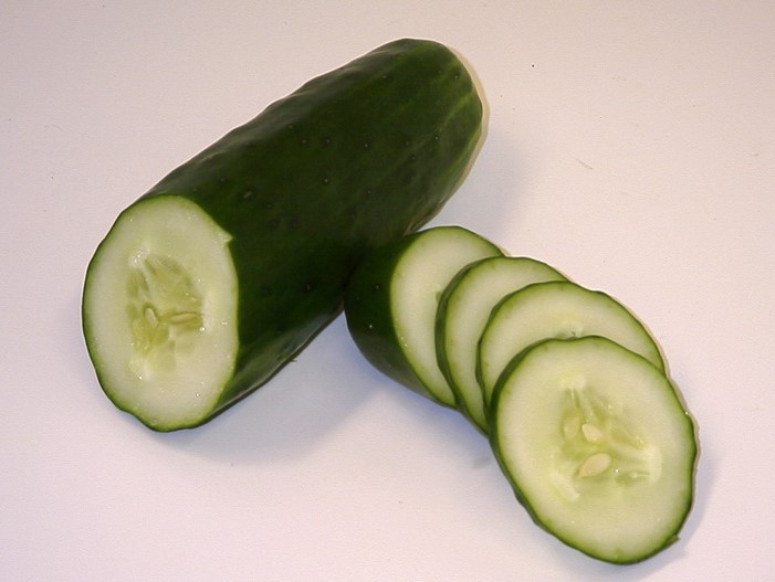cucumber half and slices