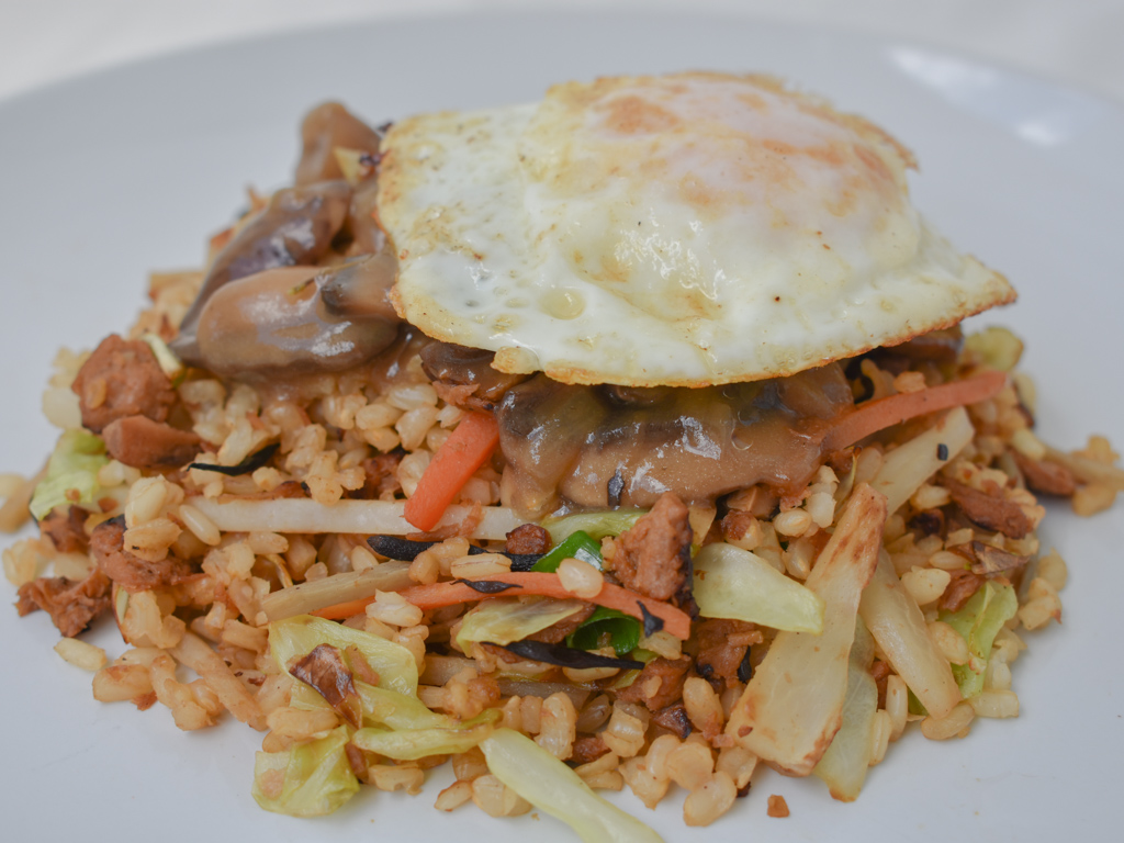 loco moco over fried rice