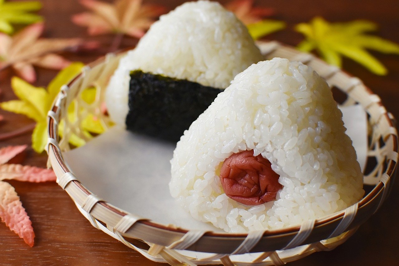 musubi rice ball with ume nori