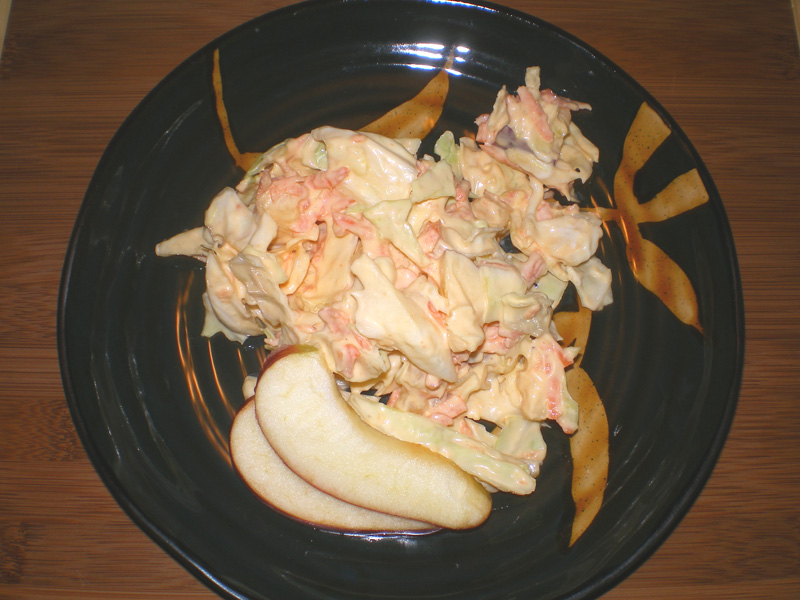 pineapple coleslaw with apple slices