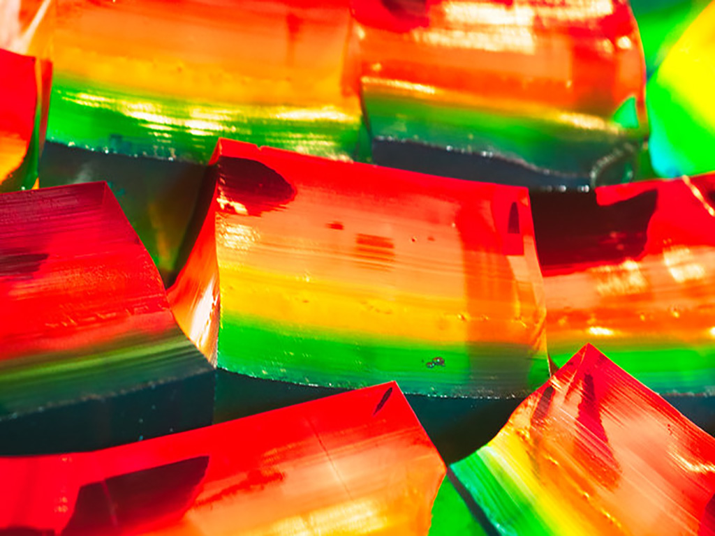 rainbow colored gelatin