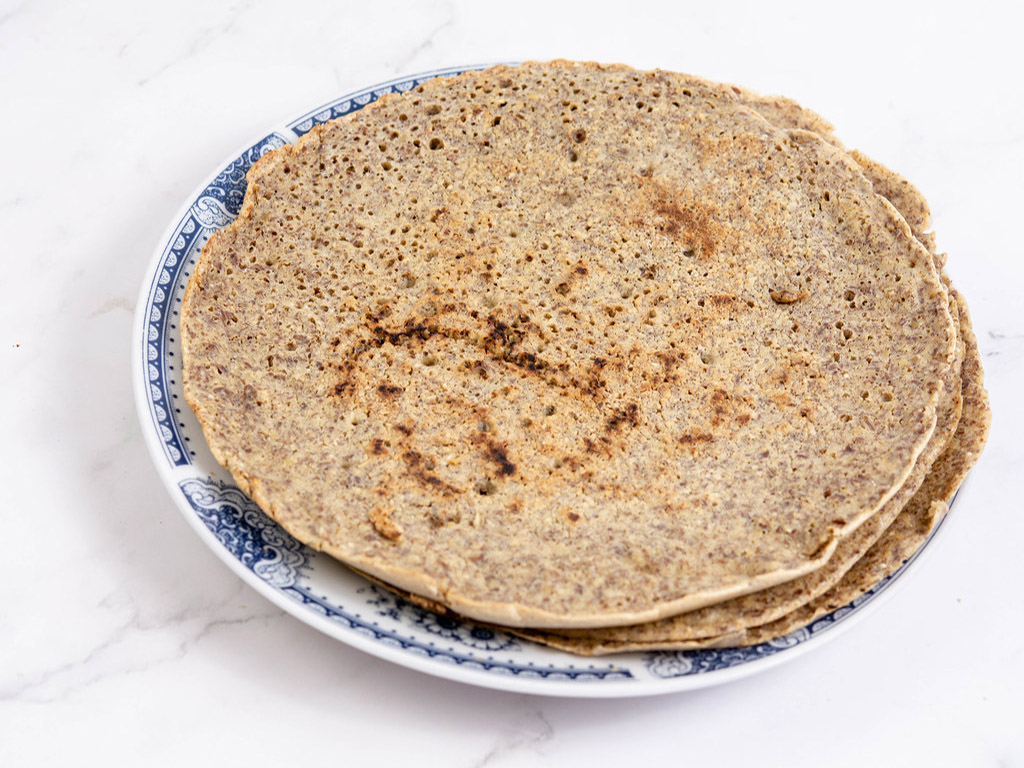 Whole wheat tortillas on a plate