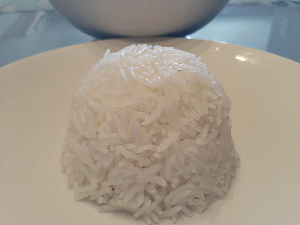 Scoop of white rice