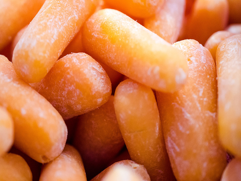 close up of baby carrot sticks