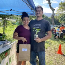 Participants posing with bok choy kit